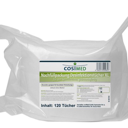 cosiMed Desinfektionstücher, Nachfüllpack für Eimer mit 120 Tüchern